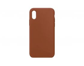 Чехол для iPhone ХS (5.8) Silicone Case Soft Touch (коричневый) версия 2