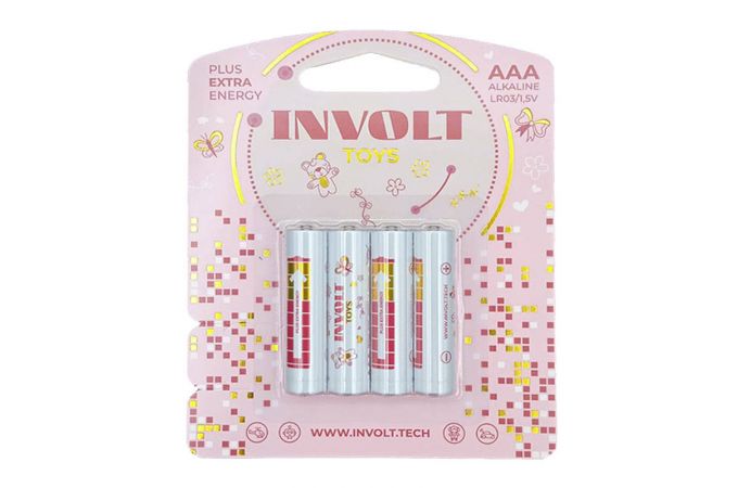 Батарейка алкалиновая INVOLT TOYS GIRL AAA (LR03) 4B (цена за блистер 4 шт) PREMIUM