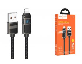 Кабель USB - Lightning HOCO U137 Line with display (черный) 1м