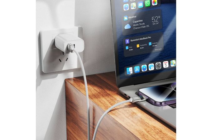 Кабель USB - Lightning HOCO U137 Line with display (черный) 1м