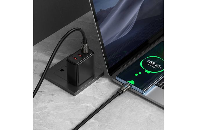 Кабель USB - USB Type-C HOCO U143 Joy 5A (черный)