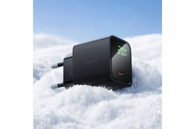 Сетевое зарядное устройство USB-C HOCO CS82A Excellent PD20W зарядное устройство с цифровым дисплеем (черный)