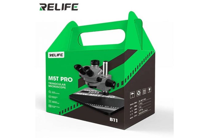 Микроскоп RELIFE RL-M5T Pro-B11 (тринокуляр)/ 0.5X CTV