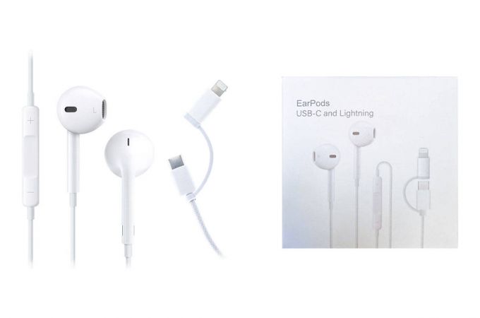 Наушники проводные EarPods pencil USB-C / Lightning (белый)