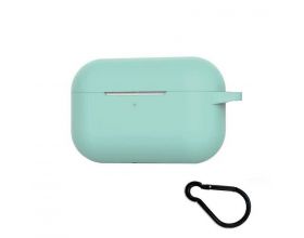 Чехол для наушников Soft-Touch AirPods PRO с карабином и нижней заглушкой (мятный)