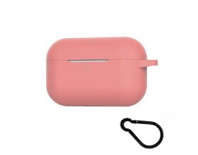 Чехол для наушников Soft-Touch AirPods PRO с карабином и нижней заглушкой (бледно-розовый)