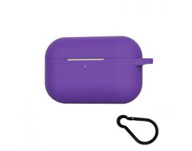 Чехол для наушников Soft-Touch AirPods PRO с карабином и нижней заглушкой (фиолетовый)