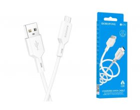 Кабель USB - MicroUSB BOROFONE BX70 2,4A (белый) 1м