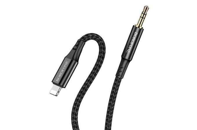 Кабель аудио BOROFONE BL7 (штекер Lightning - штекер AUX) Digital audio conversion cable (черный)