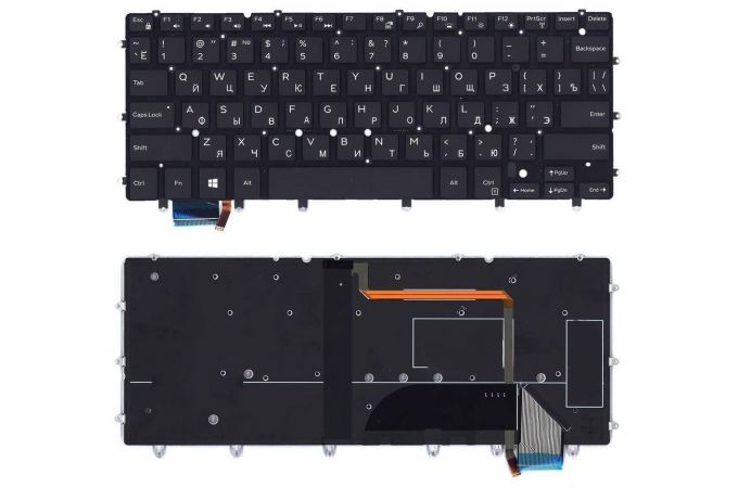 Клавиатура для ноутбука Dell XPS 13 9343 черная с подсветкой