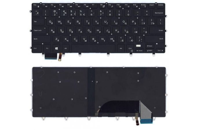 Клавиатура для ноутбука Dell XPS 15 9550  черная с подсветкой