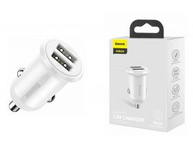 Автомобильное зарядное устройство BASEUS Grain Pro, 2*USB, 4.8A, белый