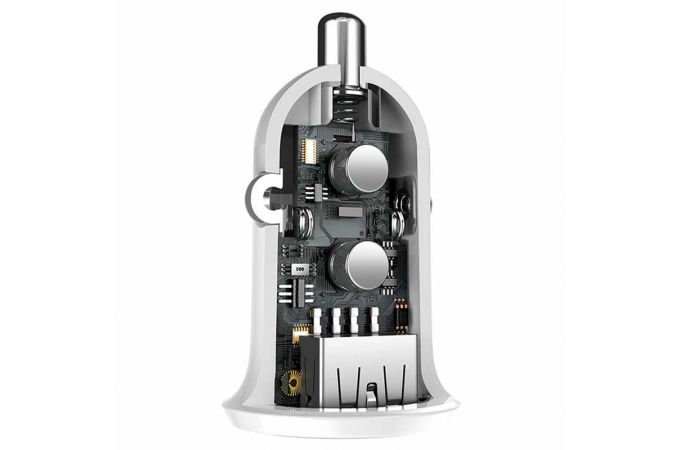Автомобильное зарядное устройство BASEUS Grain Pro, 2*USB, 4.8A, белый