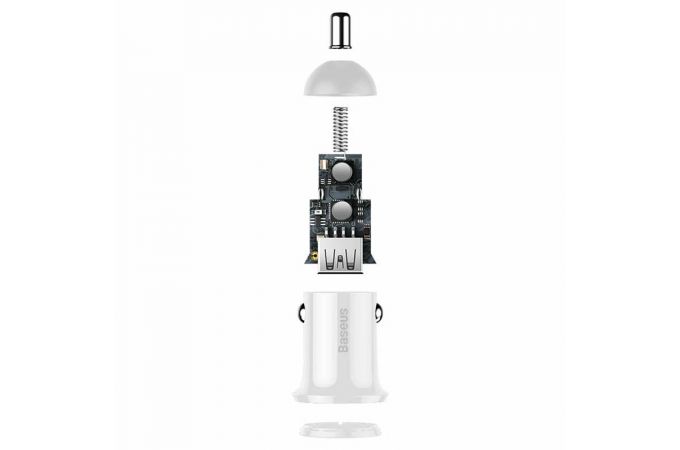 Автомобильное зарядное устройство BASEUS Grain Pro, 2*USB, 4.8A, белый