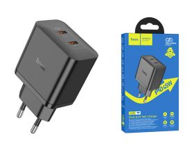 Сетевое зарядное устройство 2USB-C HOCO N35 PD45W (черный)