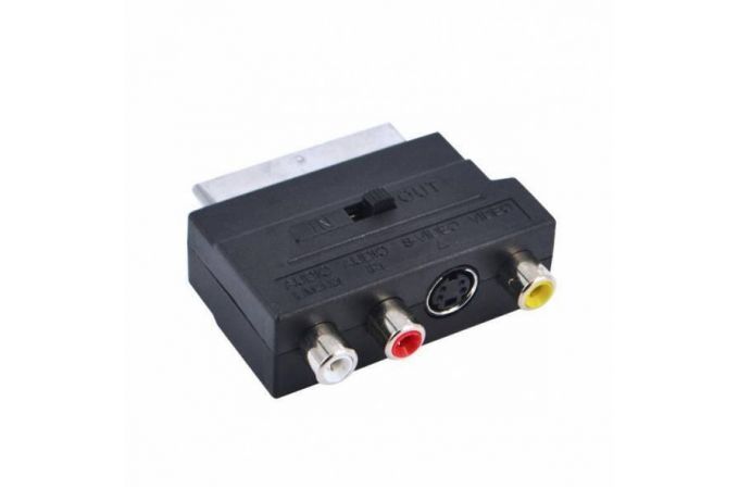Конвертер переходник SCART-3RCA+S-VHS с переключателем Орбита OT-AVW42 (УПАКОВКА 10ШТ)