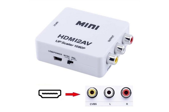 Конвертер переходник MINI AD-72 (HDMI-3*RCA)