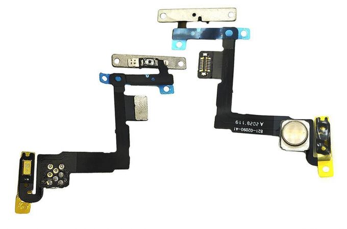 Шлейф для iPhone 11 с кнопкой включения + вспышка + металлический держатель