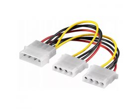 Кабель разветвитель для блока питания Molex (мама) - 2 Molex (папа)