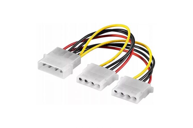 Кабель разветвитель для блока питания Molex (мама) - 2 Molex (папа)