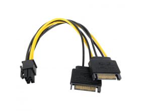 Кабель для блока питания 2 х SATA Power (папа) - PCI-E (папа) 6pin