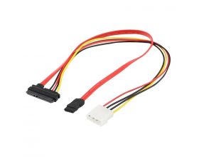 Кабель для накопителя SATA+Molex (мама) - SATA+SATA Power (мама)