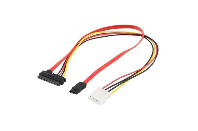 Кабель для накопителя SATA+Molex (мама) - SATA+SATA Power (мама)