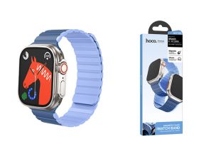 Ремешок для Apple Watch HOCO AS102 Жидкий силиконовый магнитный ремешок для часов iWatch (38/40/41 мм) (темно-синий со светло-голубым)