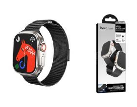 Ремешок для Apple Watch HOCO AS101 Миланский двухсекционный магнитный ремешок с петлей для часов iWatch (42/44/45/49 мм) черный