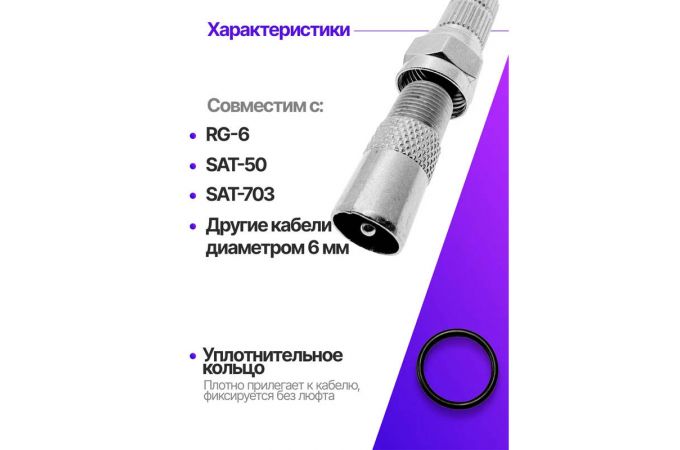 Штекер ТВ Орбита OT-AVT22  с F разъемом