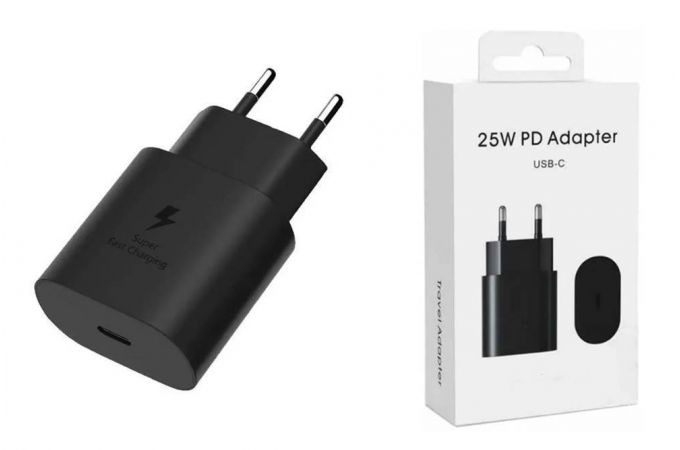 Сетевое зарядное устройство USB-C Samsung PD Adapter 25W 100% (origin) EP-T2510 (черный)  PD3.0 (режим экономии энергии)