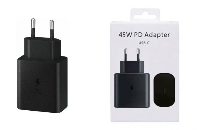 Сетевое зарядное устройство USB-C Samsung PD Adapter 45W (orig.) EP-T4511XBEGGB (черный)  (PD 3.0) (SFC 2.0)