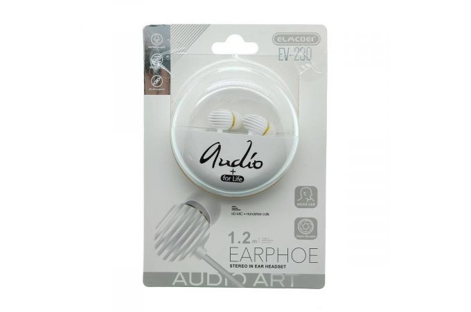 Наушники вакуумные проводные ELMCOEI EV-230 (белый)