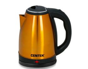 Чайник CENTEK CT-1068 золотистый 2000Вт, 2 л, металл, хромирован.вставка на крышке