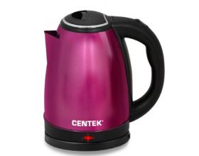 Чайник CENTEK CT-1068 пурпурный 2000Вт,2 л, металл, хромирован.вставка на крышке