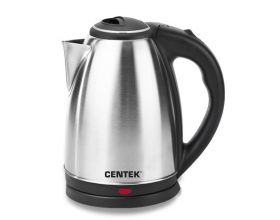 Чайник CENTEK CT-1068 черный 2000Вт, 2 л, металл, хромирован.вставка на крышке