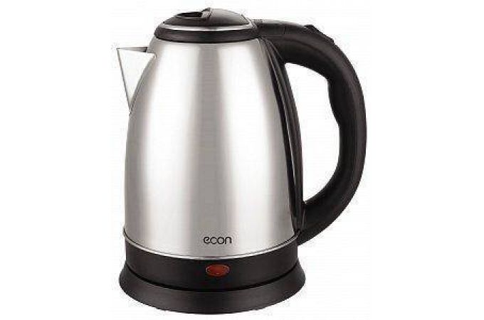 Чайник ECON ECO-1869KE стальной с черными вставками 1800 Вт, 1,8 л