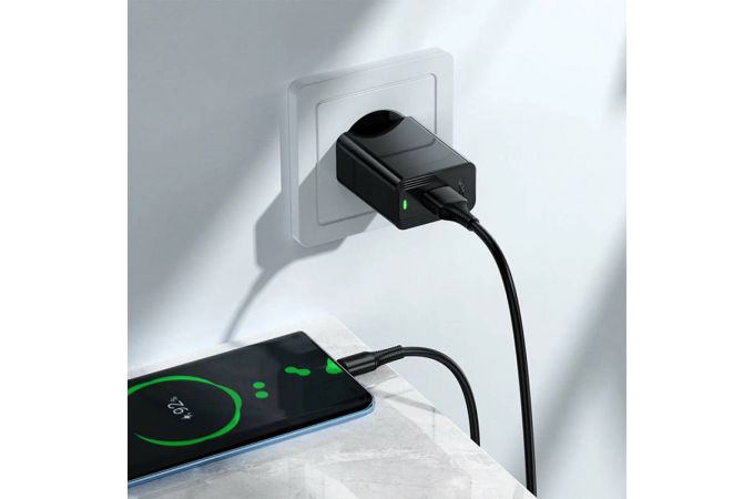 Сетевое зарядное устройство USB HOCO CS92A Leader QC 3.0 18W  (черный)