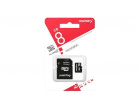 Карта памяти microSDHC Smartbuy 8 GB (class 4) с адаптером (SB8GBSDCL4-01)