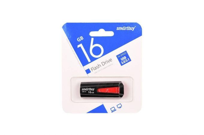 Флешка USB 3.0 Smartbuy 16GB IRON Black/Red (SB16GBIR-K3)