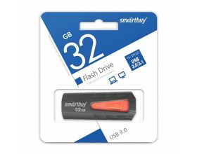 Флешка USB 3.0 Smartbuy 32GB IRON Black/Red, LED индикатор (SB32GBIR-K3)
