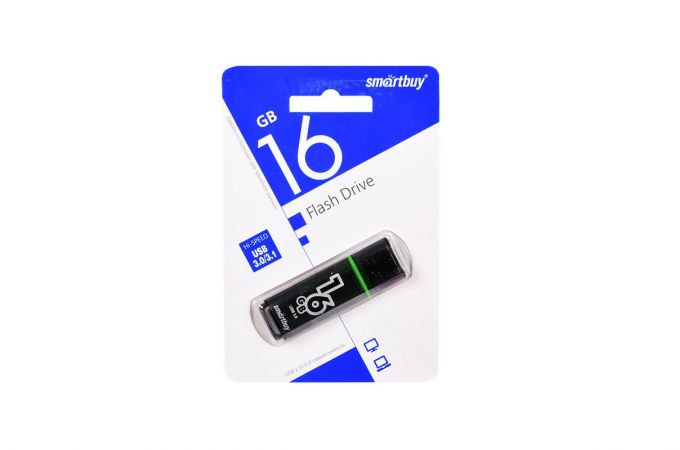 Флешка USB 2.0 Smartbuy 16GB Glossy series Black (SB16GBGS-K)