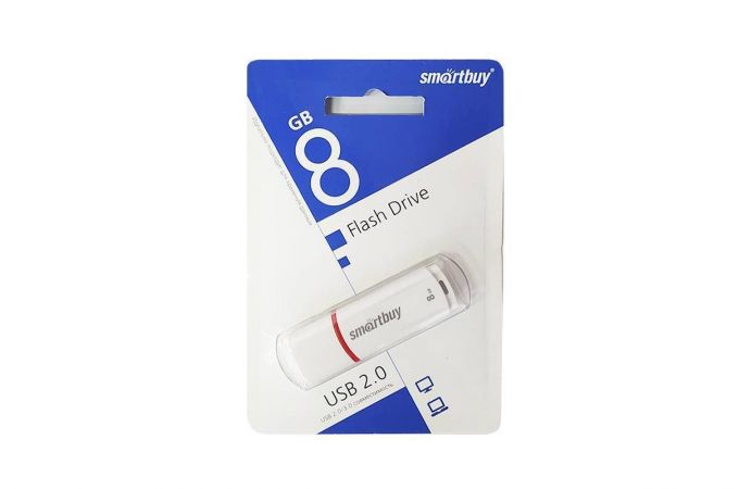 Флешка USB 2.0 Smartbuy 8GB Crown White (SB8GBCRW-W)