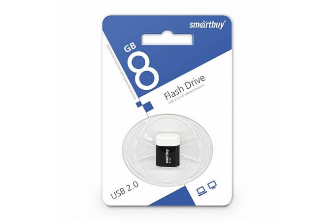 Флешка USB 2.0 Smartbuy 8GB LARA Black (SB8GBLara-K)