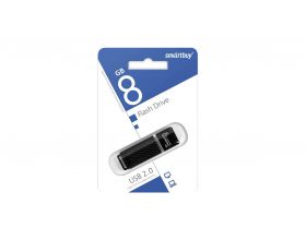Флешка USB 2.0 Smartbuy 8GB Quartz series Black (SB8GBQZ-K)