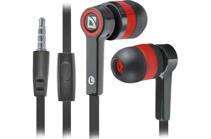 Наушники вакуумные проводные Defender Pulse 420 (черно-красный)