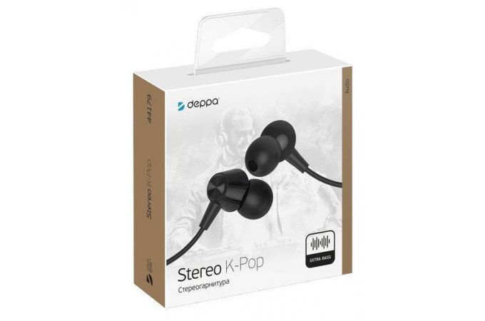 Наушники вакуумные проводные Deppa (44179) Stereo KPop (черный)
