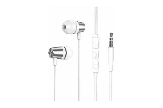 Наушники вакуумные проводные Deppa (44184) Stereo Alum Mini, (серебристый)