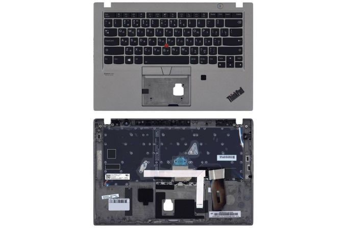 Клавиатура для ноутбука Lenovo ThinkPad T14s топкейс серебро