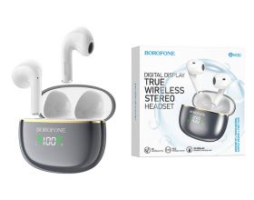 Наушники вакуумные беспроводные BOROFONE BW30 Cheerful true wireless BT headset Bluetooth (серый)